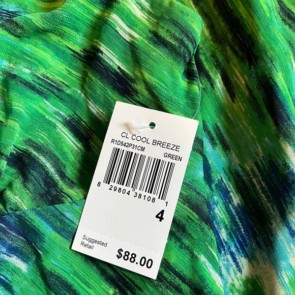 NWT Chris McLaughlin Green Summer Dress - size 4 - Picture 4 of 6